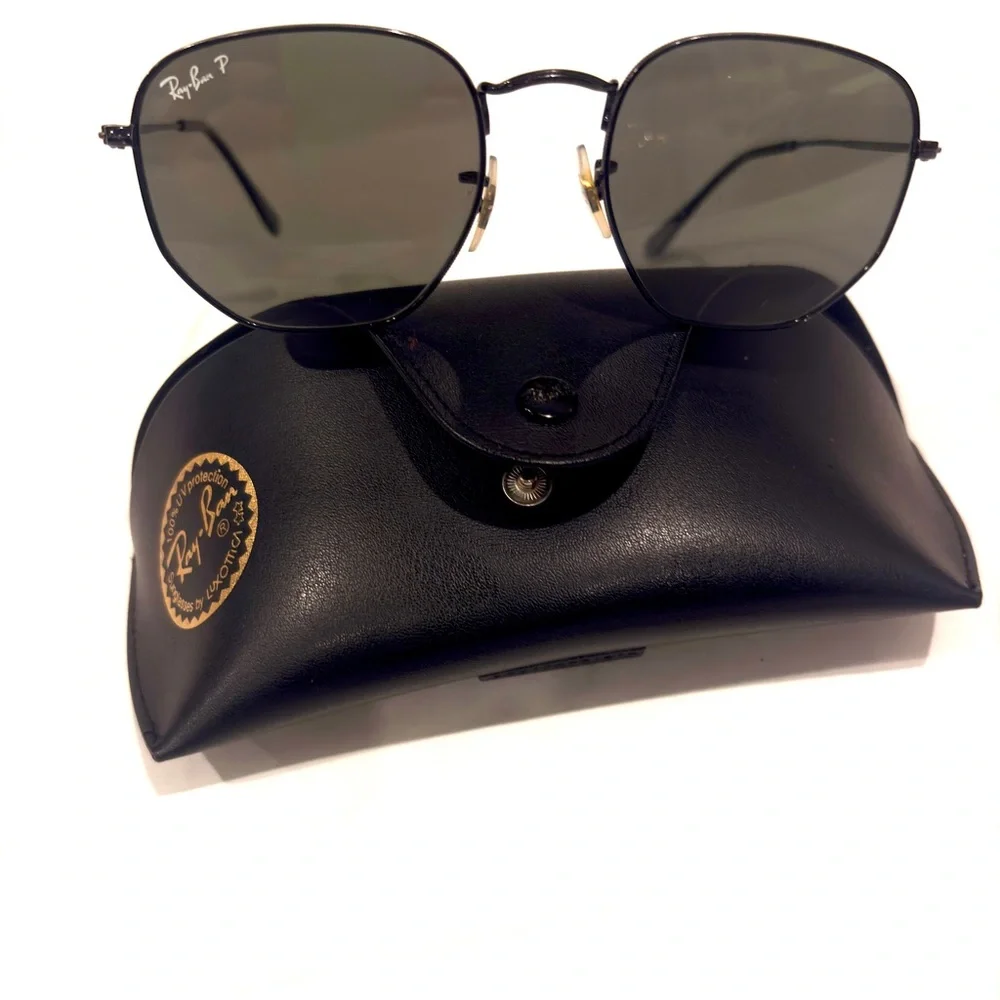 Ray-Ban RB3548 Hexagonal Black Sunglasses polarized Made in Italy 54
